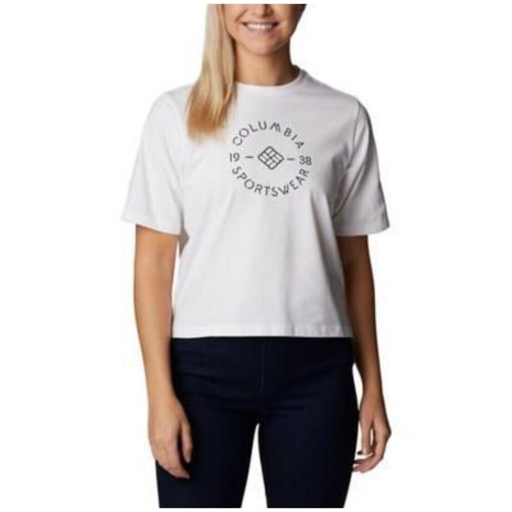 Columbia Shirt Womens size XXLarge White North Cascade Relaxed Tee Logo New